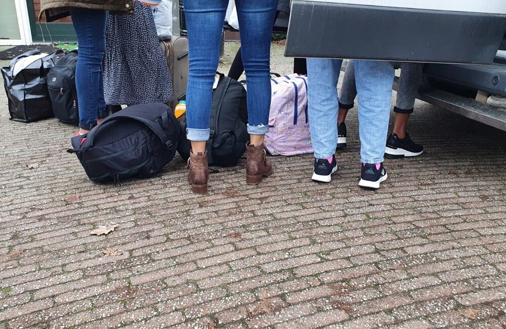 Vluchtelingen aankomst Betteld
